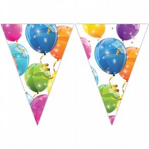 Sparkling Balloons Triangle Flag Blastic Banner - for sale